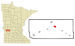 Location of Bensonwithin Swift County, Minnesota