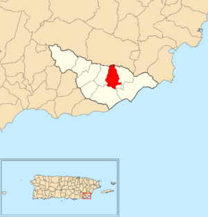 Location of Talante within the municipality of Maunabo shown in red