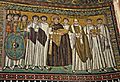 The mosaic of Emperor Justinian and his retinue