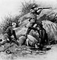 U. S. Cavalry soldiers during the Battle of Beecher Island