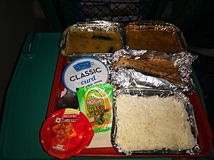 Vegetarian Dinner served on the Shatabdi Express