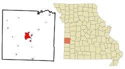 Location within Vernon County and Missouri