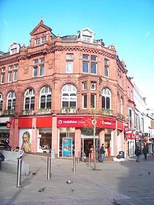 Vodafone shop on the junction of Commercial Street and Lands Lane (11th April 2011)