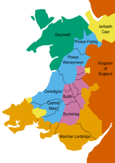 Wales after the Treaty of Montgomery 1267 Colorblind
