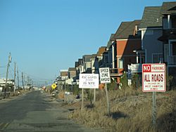 Houses on the ocean in West Hampton Dunes.
