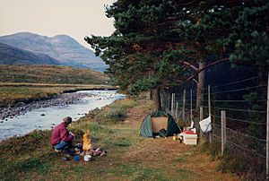 Wild camping by the River Torridon. - geograph.org.uk - 1307243