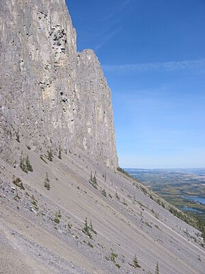 Yamnuska bottom cliff