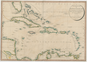 1796 map of the West Indies