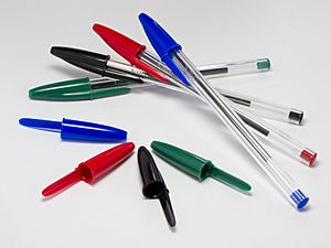 4 Bic Cristal pens and caps