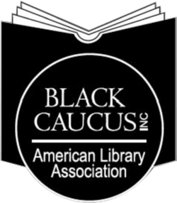 logo of BCALA which is a black circle with the organization's name against a background of an open book, also in black