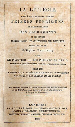 Common Prayer French language Liturgie