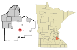 Location of the city of Hamptonwithin Dakota County, Minnesota