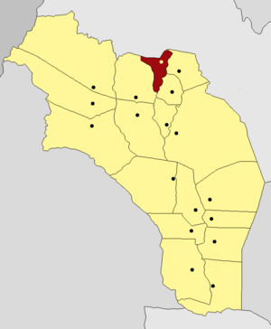 Map Showing the location of San Blas de los Sauces Districts