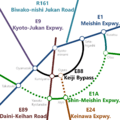Expressway map around Kyoto City, 2021