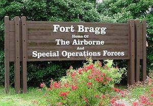 Fort Bragg entrance sign