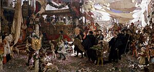 Francisco Pradilla y Ortiz - Cortejo del bautizo del Príncipe Don Juan, hijo de los Reyes Católicos, por las calles de Sevilla