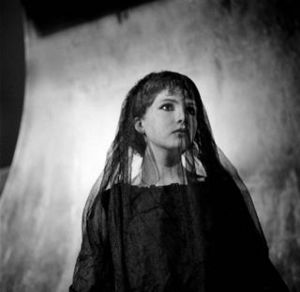 Gwen in veil at midnight, c1985