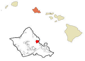 Location in Honolulu County and the state of Hawaii