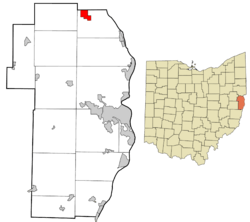 Location of Irondale in Jefferson County and in the state of Ohio