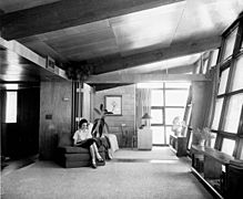 Judith Heidelberger in the Dr. Charles and Judith Heidelberger House, 1952