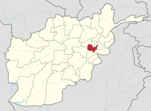 Map of Afghanistan with Kabul highlighted