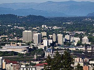Lloyd District from Pittock Mansion in 2021