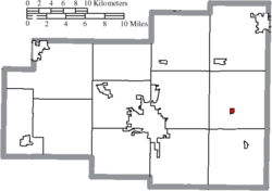 Location of Lafayette in Allen County