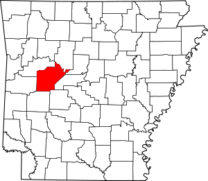 Map of Arkansas highlighting Yell County