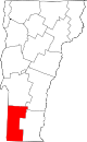 State map highlighting Bennington County
