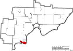 Location of Belpre in Washington County