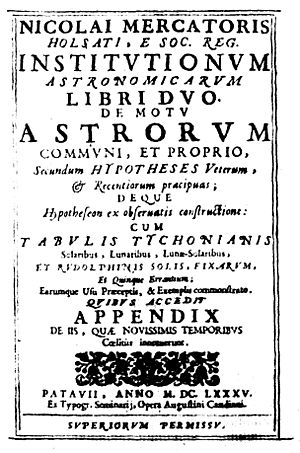 Mercator, Nicolaus – Institutionum astronomicarum libri, 1685 – BEIC 1397087
