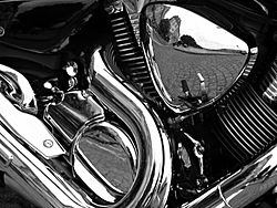 Motorcycle Reflections bw edit