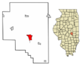 Moultrie County Illinois Incorporated and Unincorporated areas Sullivan Highlighted