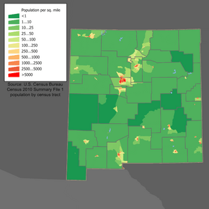 New Mexico population map