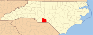 North Carolina Map Highlighting Anson County