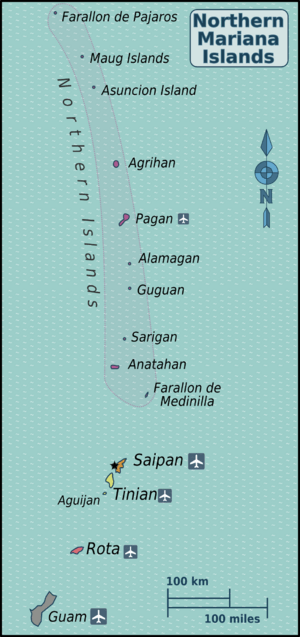 Northern Mariana Islands regions map