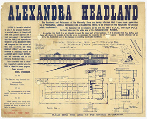 Notice of an application to erect a residential hotel on Alexandra Headland, Maroochydore, by Thomas O'Connor, 1916