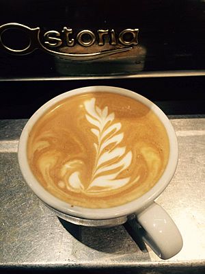 One sided feather latte art