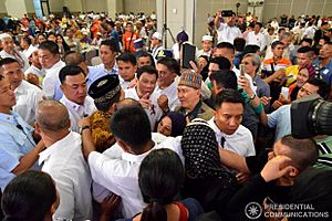 President Rodrigo Duterte interacts with participants of the Mindanao Hariraya Eid’l Fitr