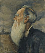 Profile portrait of Leo Tolstoy by L. Pasternak