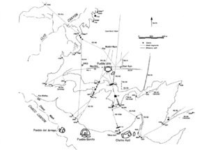 A map of the roads around Pueblo Alto