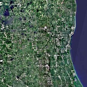 Satellite image of Lake county
