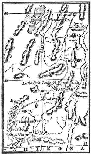 Southern Utah map c. 1857, Bancroft p. 550