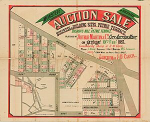StateLibQld 2 262636 Estate map of Bishop's Hill, Petrie Terrace, Brisbane, Queensland, 1883