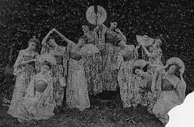 Student dance performance at St. Mary's Female Seminary graduation ceremony in 1902.