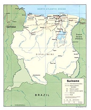 Suriname with disputed territories