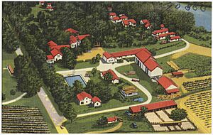 Tabor Farm, Sodus, Michigan. 160 acres of homelike hospitality -- private 9-hole golf course -- swimming pool -- shuffle and tennis courts -- solarium. - 8242029576