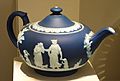 Teapot, Josiah Wedgwood and Sons, c. 1840, blue jasperware - Chazen Museum of Art - DSC01980