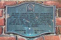 Triumphal Arch Site, Trenton, NJ - information plaque