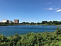 View from north side of Druid Lake towards Reservoir Hill, Druid Hill Park, 900 Druid Park Lake Drive, Baltimore, MD 21217 (36403063636)